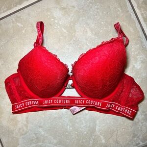 Juicy Couture Vibrant Red Lace Bra